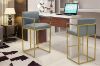 Picture of DAKOTA Bar Stool with Arms & Golden Finish Base (Grey)
