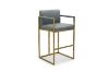Picture of DAKOTA Bar Stool with Arms & Golden Finish Base (Grey)