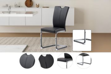 Picture of EDAN High Back Dining Chair with Chromed Base (Elegant Black)