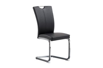 Picture of EDAN High Back Dining Chair with Chromed Base (Elegant Black) - Each