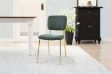 Picture of LASKY Gold Frame Fabric Dining Chair (Green) - Each