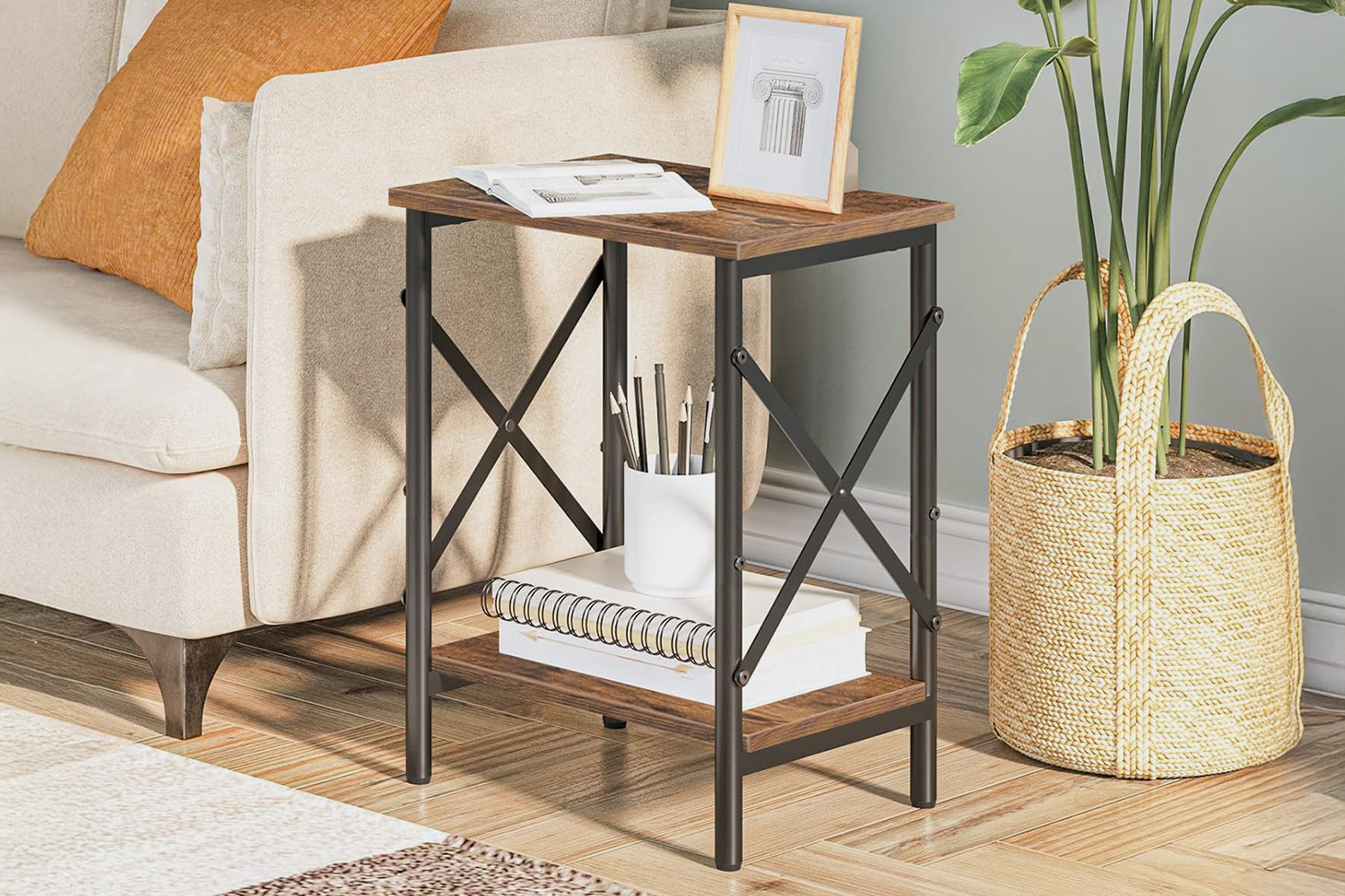 LITON Side Table with Storage Shelf - Set of 2
