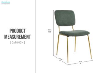 Picture of LASKY Gold Frame Fabric Dining Chair (Green)