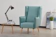 Picture of [FLOOR MODEL CLEARANCE]  MOSSMAN Velvet Lounge Chair Natural Wood Legs (Aque Green)