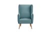 Picture of [FLOOR MODEL CLEARANCE]  MOSSMAN Velvet Lounge Chair Natural Wood Legs (Aque Green)