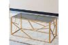 Picture of [FLOOR MODEL CLEARANCE]  CLIO Rectangle Grey Glass with Golden Legs Coffee Table