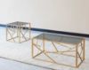 Picture of [FLOOR MODEL CLEARANCE]  CLIO Rectangle Grey Glass with Golden Legs Coffee Table