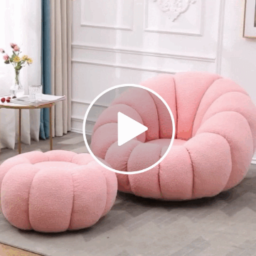 Picture of SUNFLOWER 360° Swivel Lounge Chair with Ottoman (Pink)