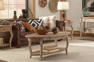 Picture of ELINA Oval Solid Birch Wood Coffee Table