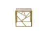 Picture of [FLOOR MODEL CLEARANCE]  CLIO Square Grey Glass Side Table with Golden Frame