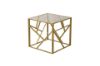 Picture of [FLOOR MODEL CLEARANCE]  CLIO Square Grey Glass Side Table with Golden Frame