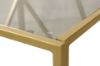 Picture of [FLOOR MODEL CLEARANCE]  CLIO Square Grey Glass Side Table with Golden Frame