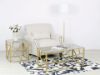 Picture of [FLOOR MODEL CLEARANCE]  CLIO Square Grey Glass Side Table with Golden Frame