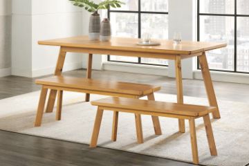 Picture of Miko 3-Piece Cedar Wood Dining Set (1 Table with 2 Benches)
