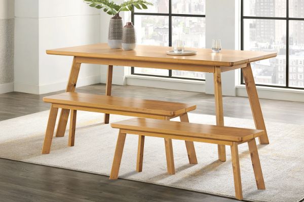 Picture of MIKO 3-Piece Cedar Wood Dining Set (1 Table with 2 Benches)