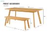 Picture of MIKO 3-Piece Cedar Wood Dining Set (1 Table with 2 Benches)