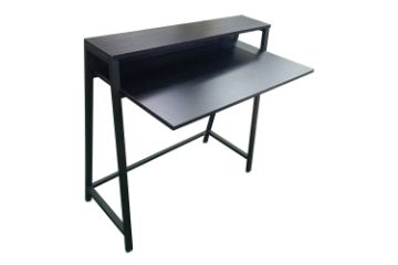 Picture of EMMI 100 Dual-Tier Office Desk with Shelf (Black)