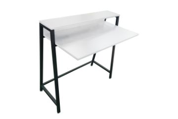 Picture of EMMI 100 Dual-Tier Office Desk with Shelf (White)