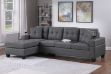 Picture of KLARA Reversible Sectional Sofa with Cupholders and Two Cushions (Dark Grey) 
