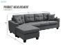Picture of KLARA Reversible Sectional Sofa with Cupholders and Two Cushions (Dark Grey) 