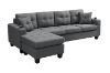 Picture of KLARA Reversible Sectional Sofa with Cupholders and Two Cushions (Dark Grey) 