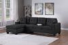 Picture of KLARA Reversible Sectional Sofa with Cupholders and Two Cushions (Black)