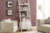 Picture of ELARA Ladder Bookshelf with 3 Open Shelves & 2 Storage Drawers (White)