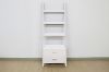 Picture of ELARA Ladder Bookshelf with 3 Open Shelves & 2 Storage Drawers (White)