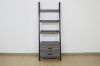 Picture of ELARA Ladder Bookshelf with 3 Open Shelves & 2 Storage Drawers (Grey)