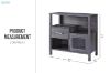 Picture of Remy Open Shelves Storage Cabinet with Drawer & Glass Door (Grey)