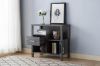 Picture of Remy Open Shelves Storage Cabinet with Drawer & Glass Door (Grey)