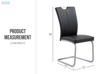Picture of EDAN High Back Dining Chair with Powder Coating Base (Elegant Black) - Each