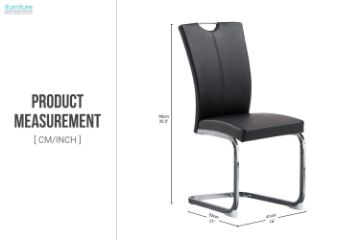 Picture of EDAN High Back Dining Chair with Chromed Base (Elegant Black)