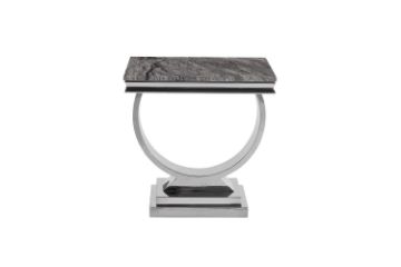 Picture of [FLOOR MODEL CLEARANCE] OPHELIA 60 Marble Top Stainless Steel Legs Side Table