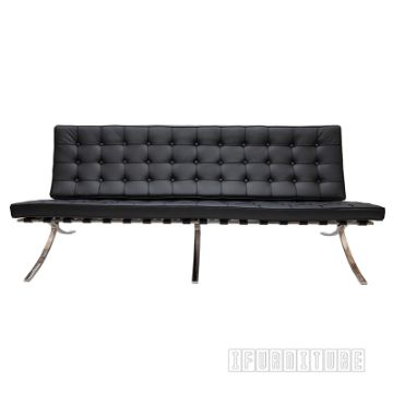 Picture of BARCELONA 3 Seater Sofa *Italian Leather - Black