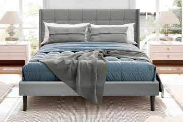 Picture of SONOMA Fabric Bed Frame + ORION Foam Mattress Combo Deal (Light Grey) - Double