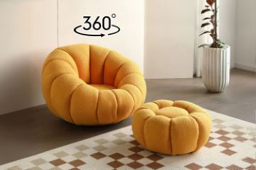 Picture of SUNFLOWER 360° Swivel Lounge Chair with Ottoman (Yellow)