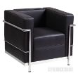 Picture of LE CORBUSIER LC2 1-Seater Sofa/Armchair *100% Italian Leather (Black)