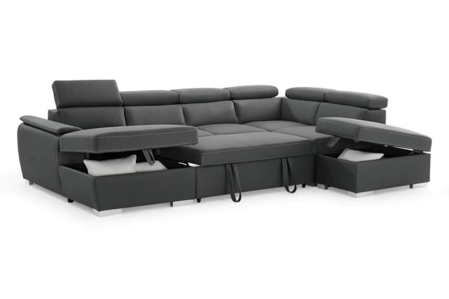 NOAH Sectional Pull Out Sofa bed (Dark Grey)