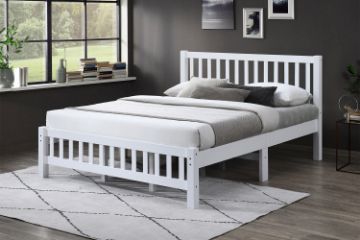 Picture of FORESTER Solid Wood Single/Double/Queen Size Bed Frame (White)