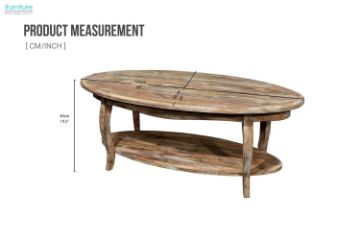Picture of ELINA Oval Solid Birch Wood Coffee Table