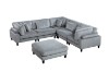 Picture of VIANNA Corduroy Sectional Modular Sofa Range (Grey) - 6PC Big Combo Set