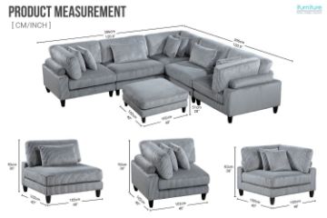 Picture of VIANNA Sectional Modular Sofa Range (Grey) - 6PC Big Combo Set