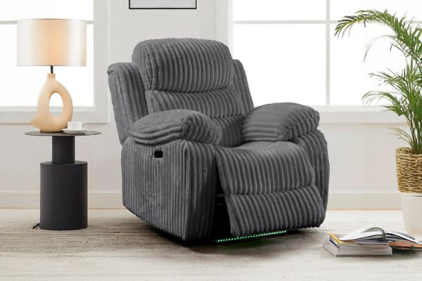 Picture of GRACEY 3/2/1 Seater Power Reclining Sofa Range (Grey) - 1 Seat Recliner Chair (1R)
