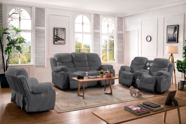 Picture of GRACEY 3/2/1 Seater Power Reclining Sofa Range (Grey) - 3RRC+2RRC+1R Sofa Set