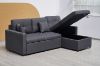 Picture of DARIA Reversible Sectional Sofa/Sofa Bed with Storage and Cup Holders (Grey)