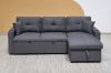 Picture of DARIA Reversible Sectional Sofa/Sofa Bed with Storage and Cup Holders (Grey)