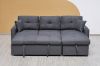 Picture of DARIA Reversible Sectional Sofa/Sofa Bed with Storage and Cup Holders (Grey)