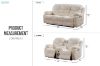 Picture of GRACEY 3/2 Seater Power Reclining Sofa Range with Bluetooth Speaker + USB & LED (Beige) 