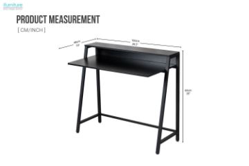 Picture of EMMI 100 Dual-Tier Office Desk with Shelf (Black)